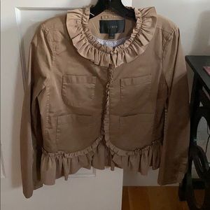JCrew cotton ruffle jacket blazer size 6 NWT New
